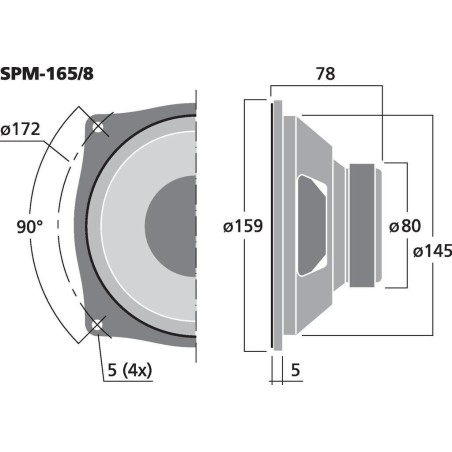 Monacor SPM-165/8 Hi-fi stredobasový reproduktor